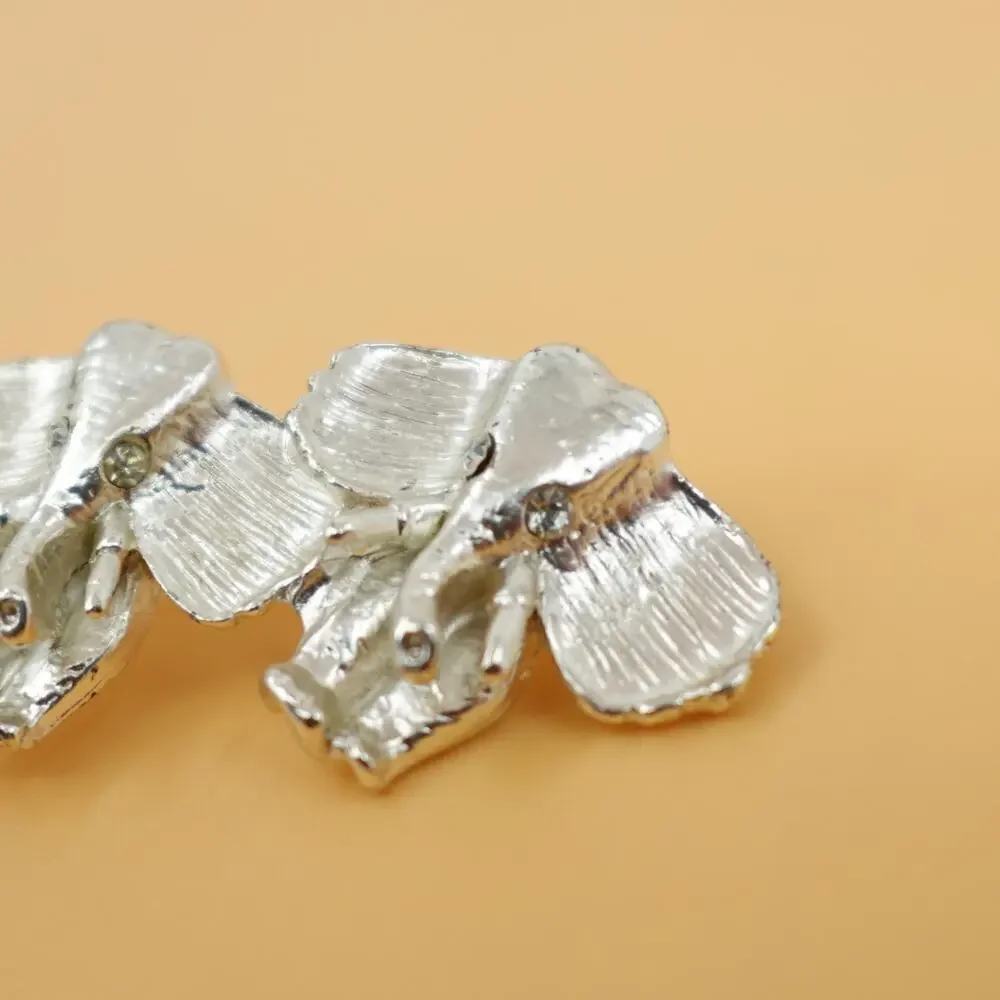 Elephant‎ Brooch Silver-Tone Rhinestone Eye Novelty Pin